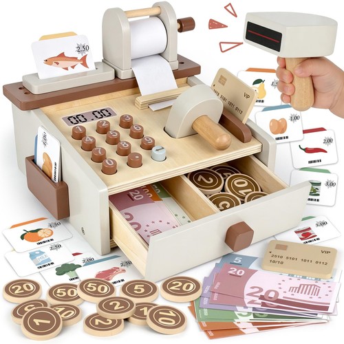 Airlab wooden toy till - toy, cash