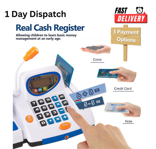 Kids cash register - register, scanner