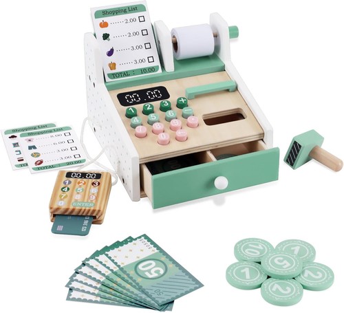 Wooden cash register shop till - register,